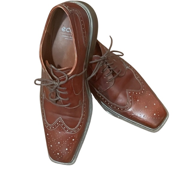Brand new Ecco Leather wing tip Shoes size 45 - Picture 2 of 8
